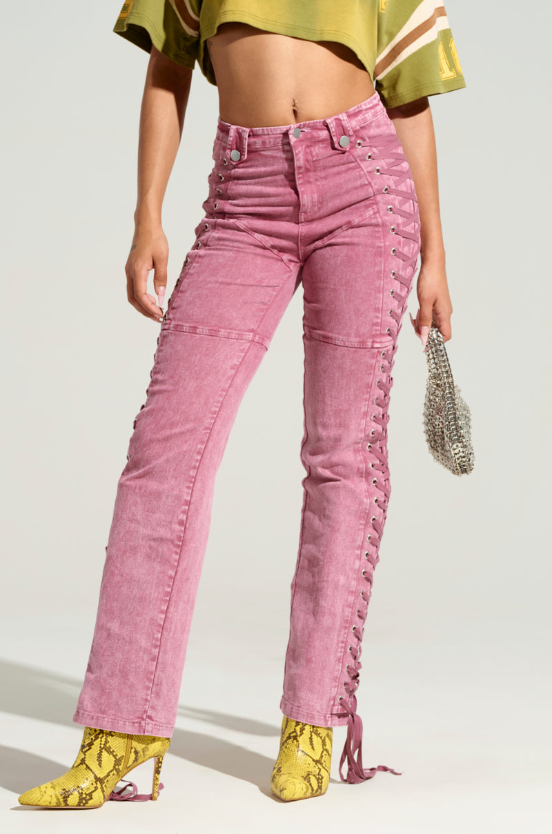 STAND OUT LACED UP JEANS