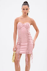 FAR FROM CASUAL SATIN MINI DRESS