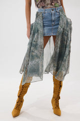 BRENDA DENIM MINI SKIRT WITH SIDE TIES