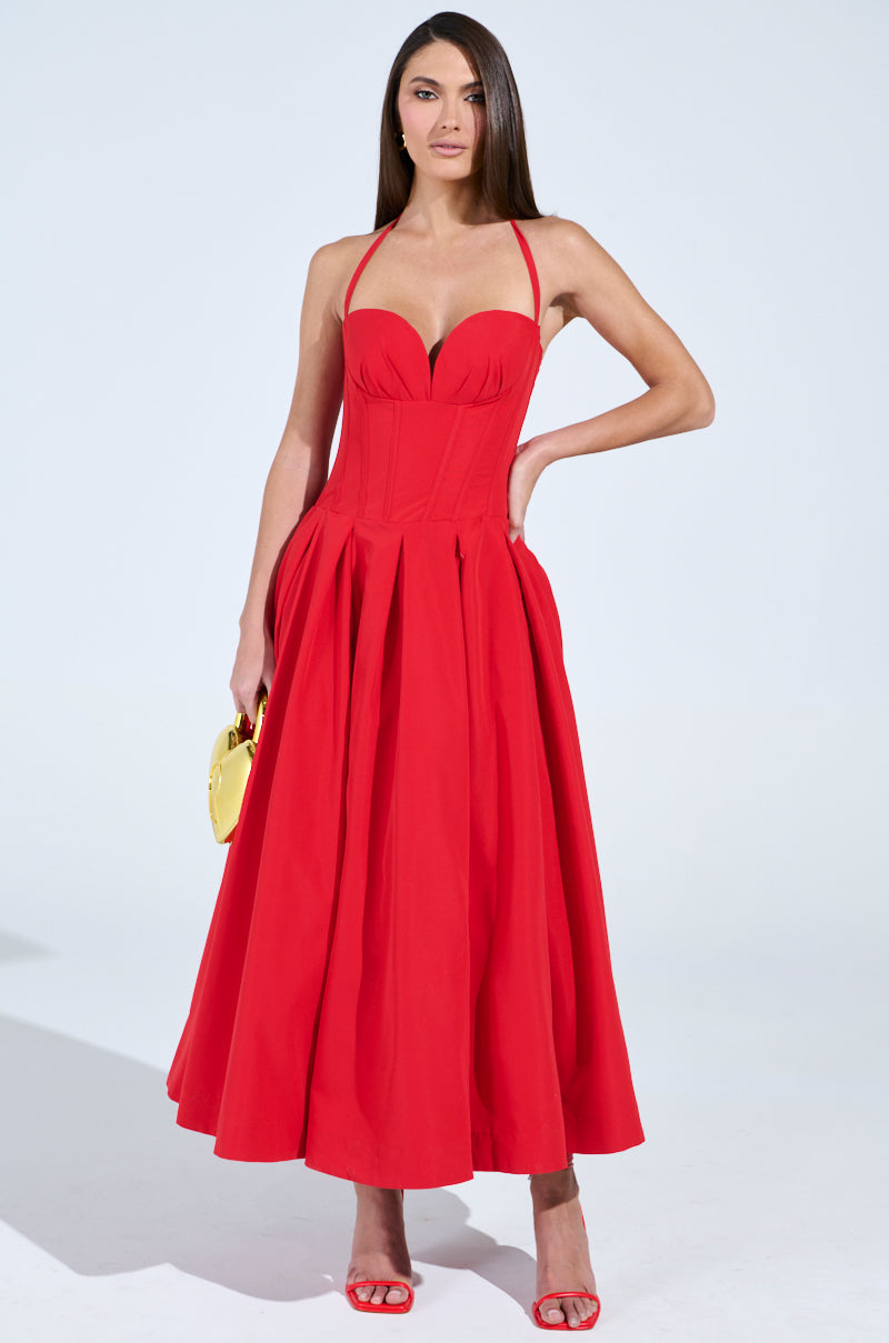 DOLCE DREAMING MIDI DRESS WITH CORSET