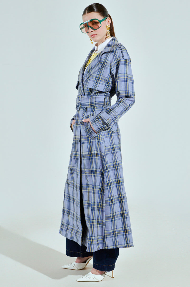 ARLETTE PLAID TRENCH