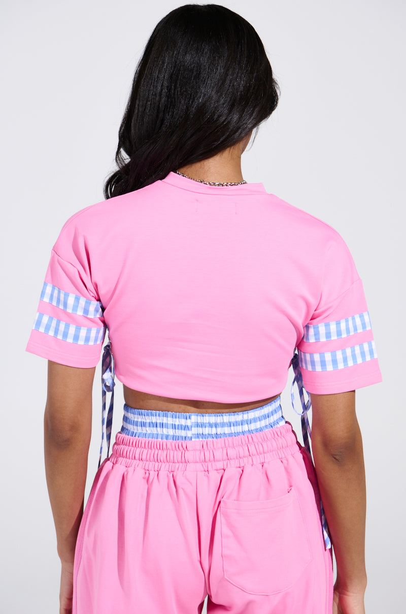 NEW YORK GINGHAM CROP TOP