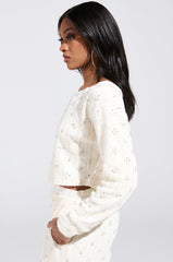SHINE BRIGHT PEARL BOAT NECK SWEATER