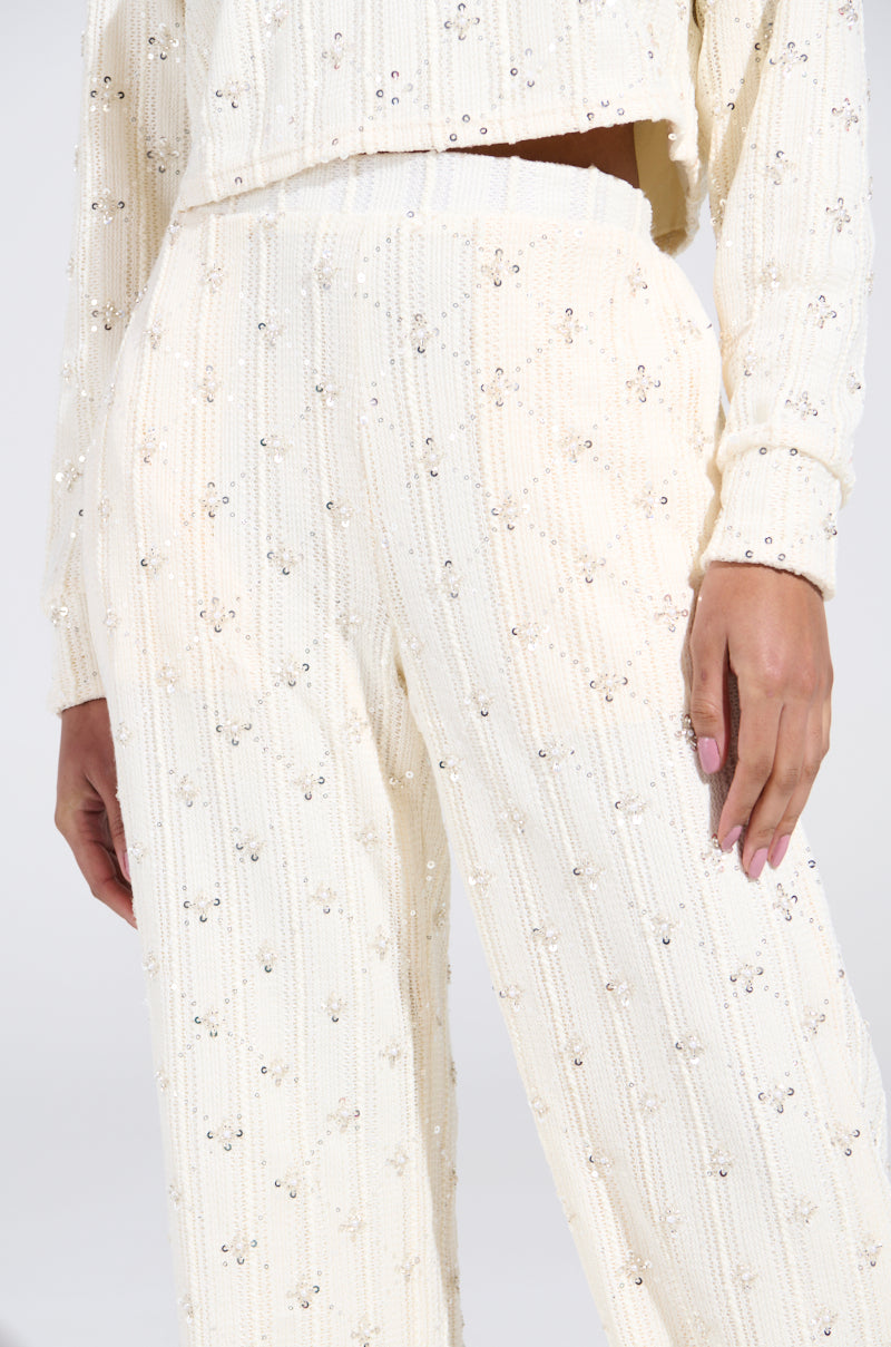 SHINE BRIGHT PEARL WIDE LEG PANT