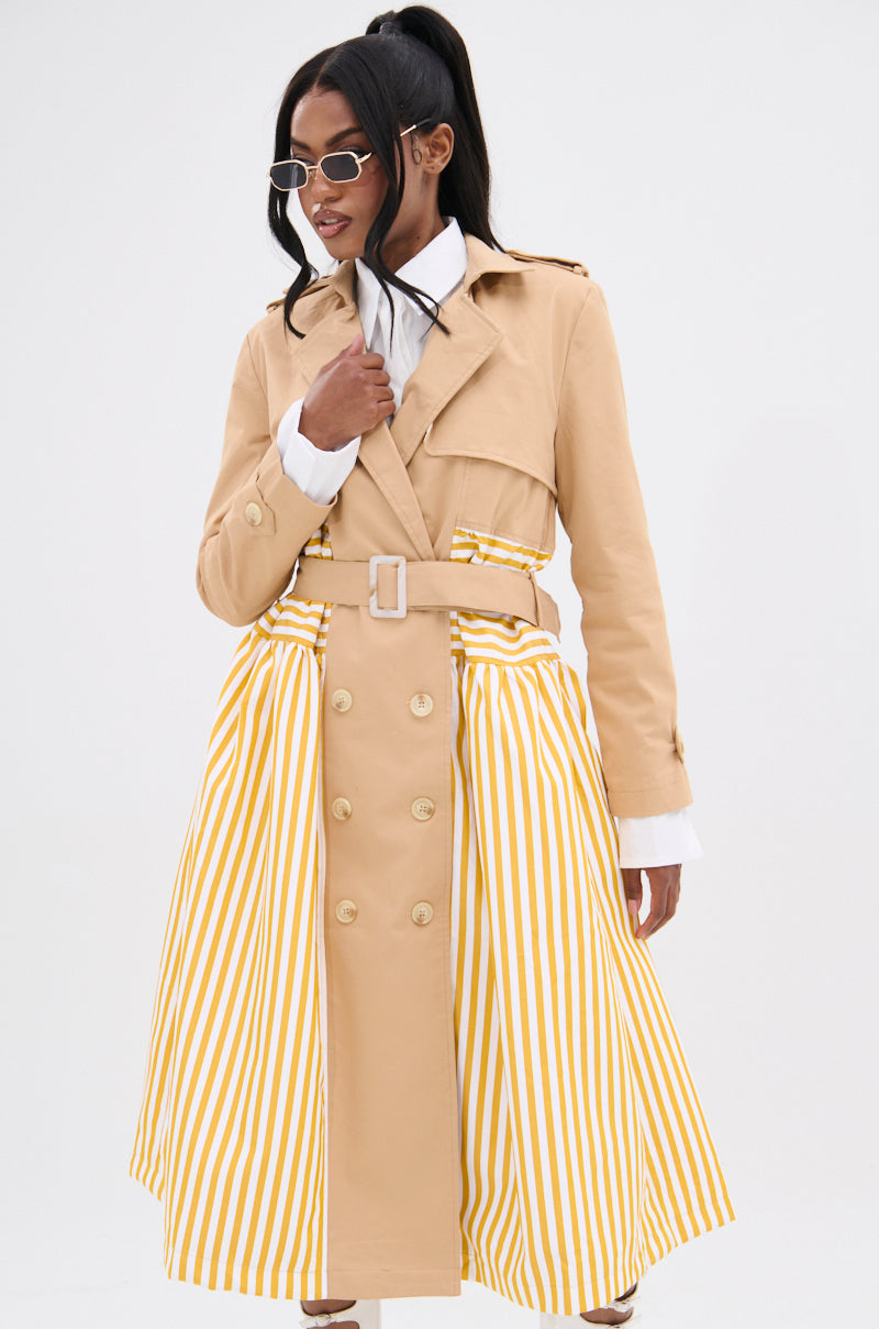 LIKE A LADY STRIPED TRENCH