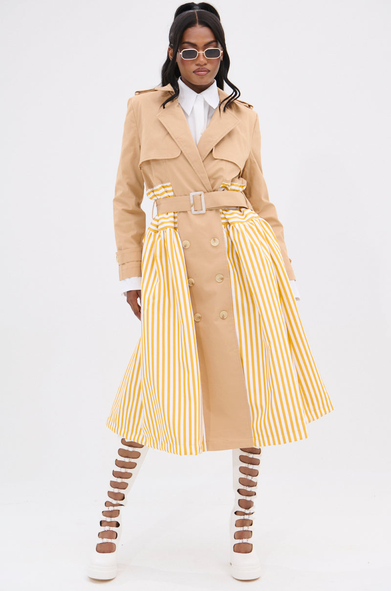 LIKE A LADY STRIPED TRENCH
