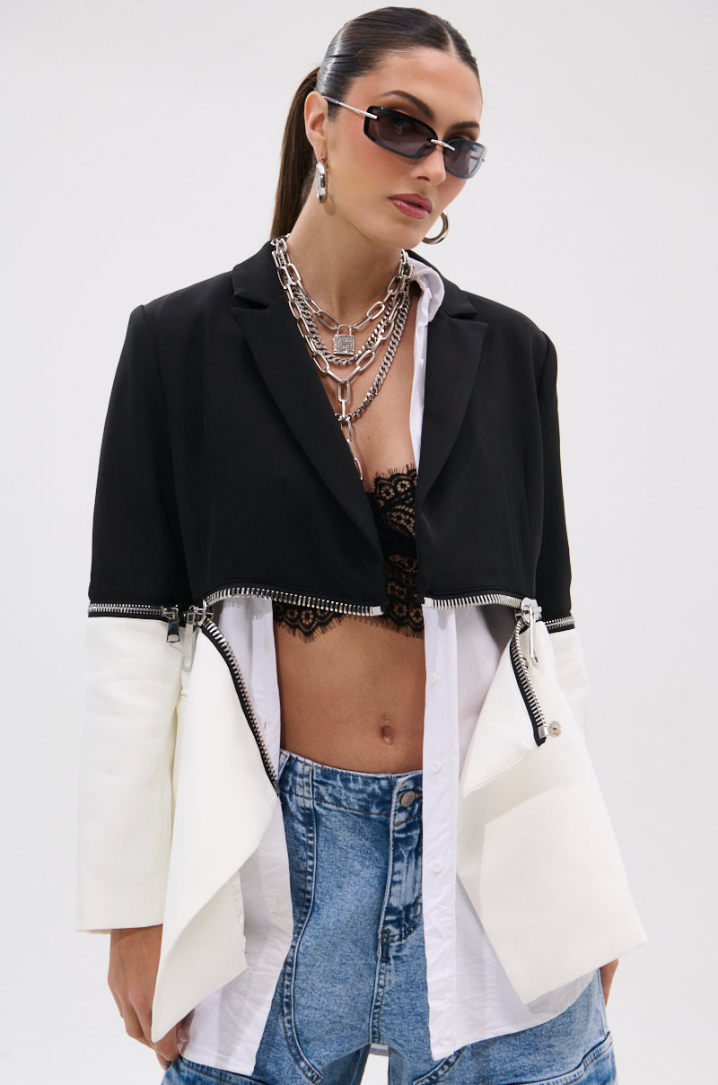 DON'T TRIP ZIPPER BLAZER