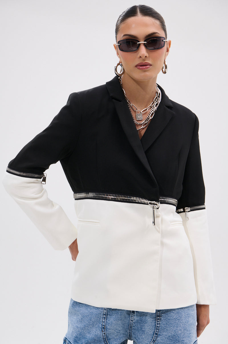 DON'T TRIP ZIPPER BLAZER