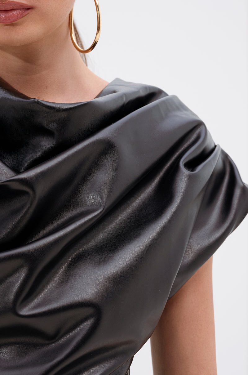 SHANNON FAUX LEATHER BODYSUIT