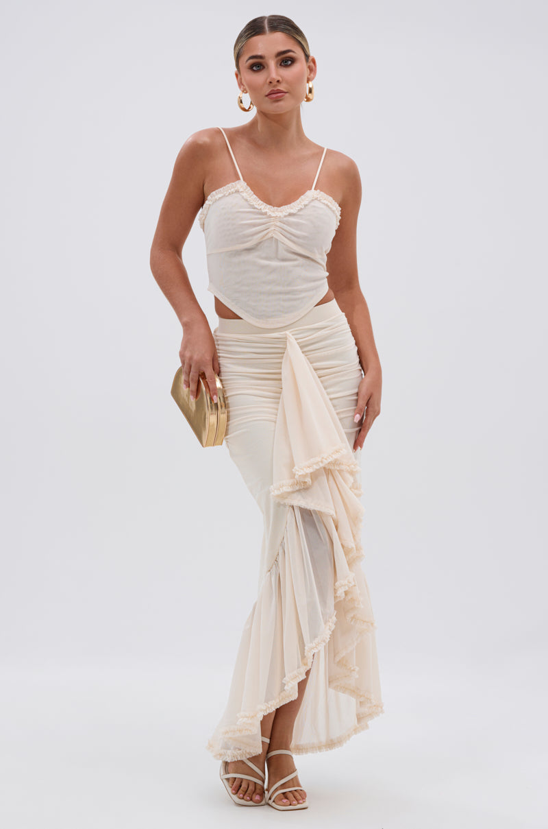 MELISSA MESH RUCHED SKIRT