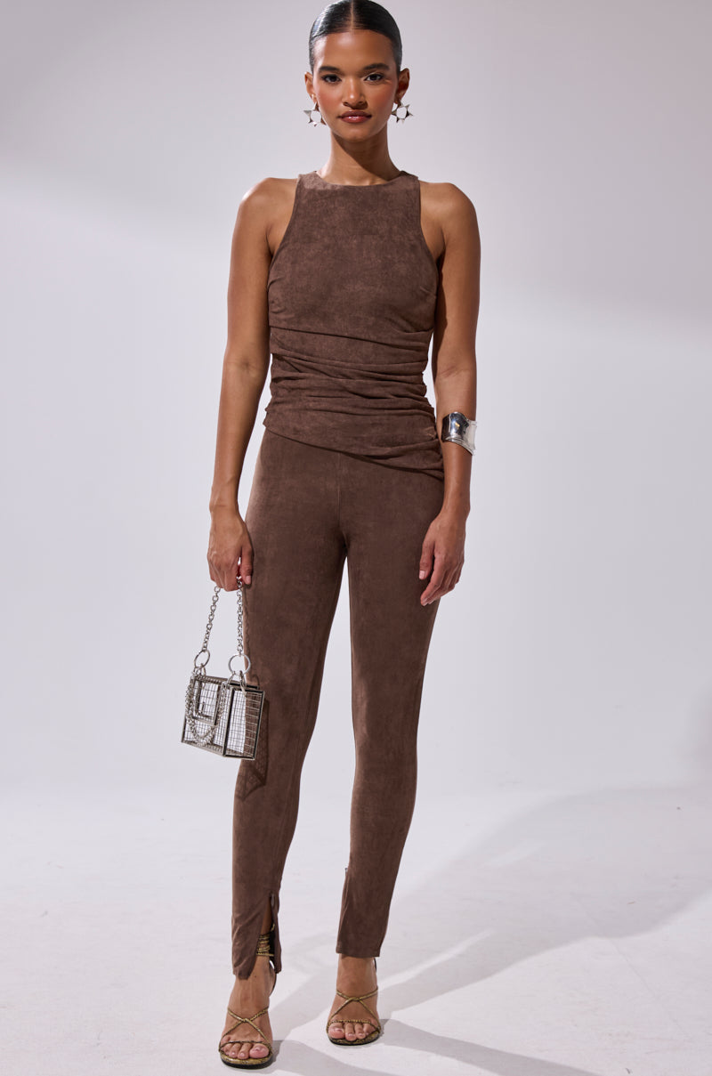 CHOCOLATE HEAVEN SUEDE BLOUSE