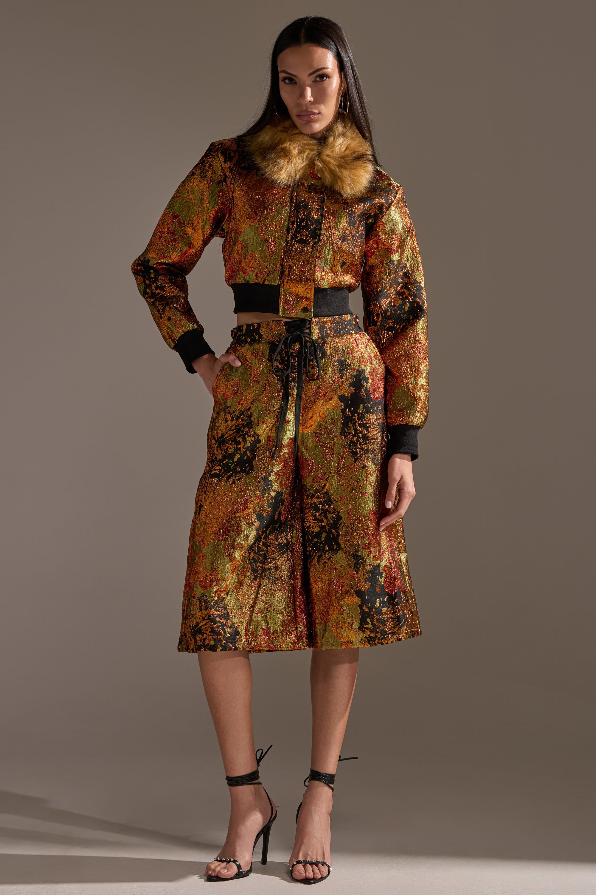 TWIN FLAME BROCADE BOMBER