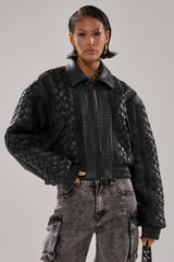 KEEP IT LOWKEY PATCHWORK BOMBER