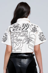 MAKE IT OFFICIAL FAUX LEATHER BUTTON DOWN