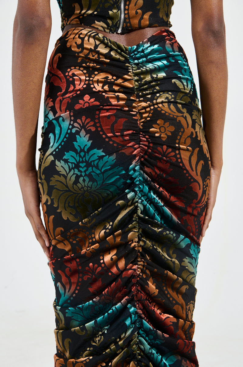 JUST FEELS RIGHT VELVET MAXI SKIRT