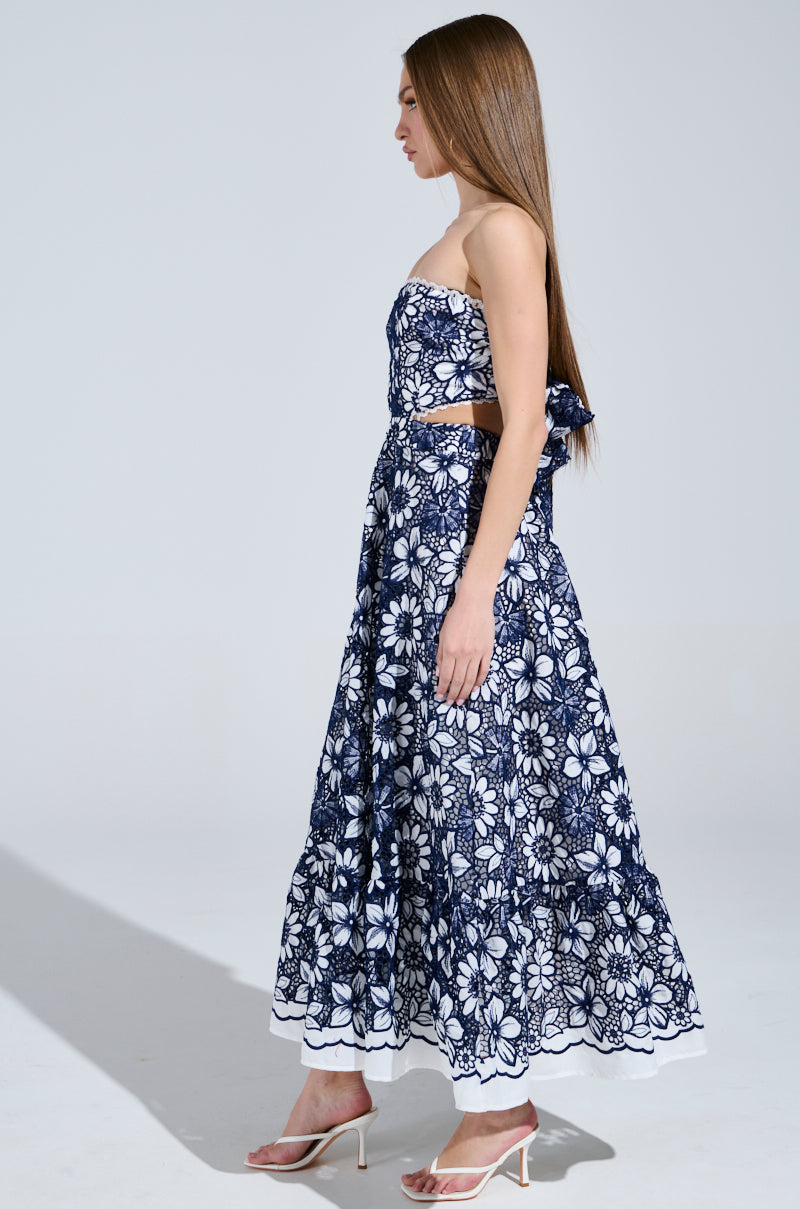 HERE TO CELEBRATE FLORAL MIDI DRESS