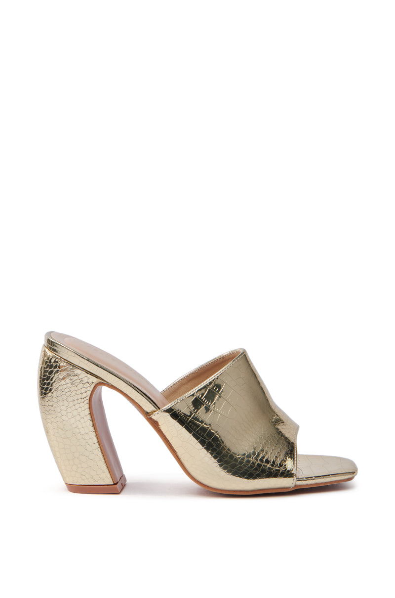 AZALEA WANG SYBELLA GOLD CROC SANDAL
