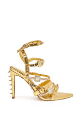 AKIRA GOLD SYDONIC GOLD WATCH STILETTO SANDAL
