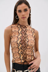 RATTLESNAKE LACE UP TOP