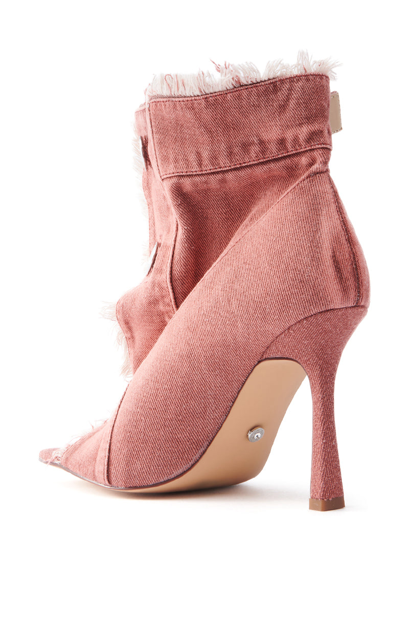 AZALEA WANG TANDY RED STILETTO OPEN TOE BOOTIE