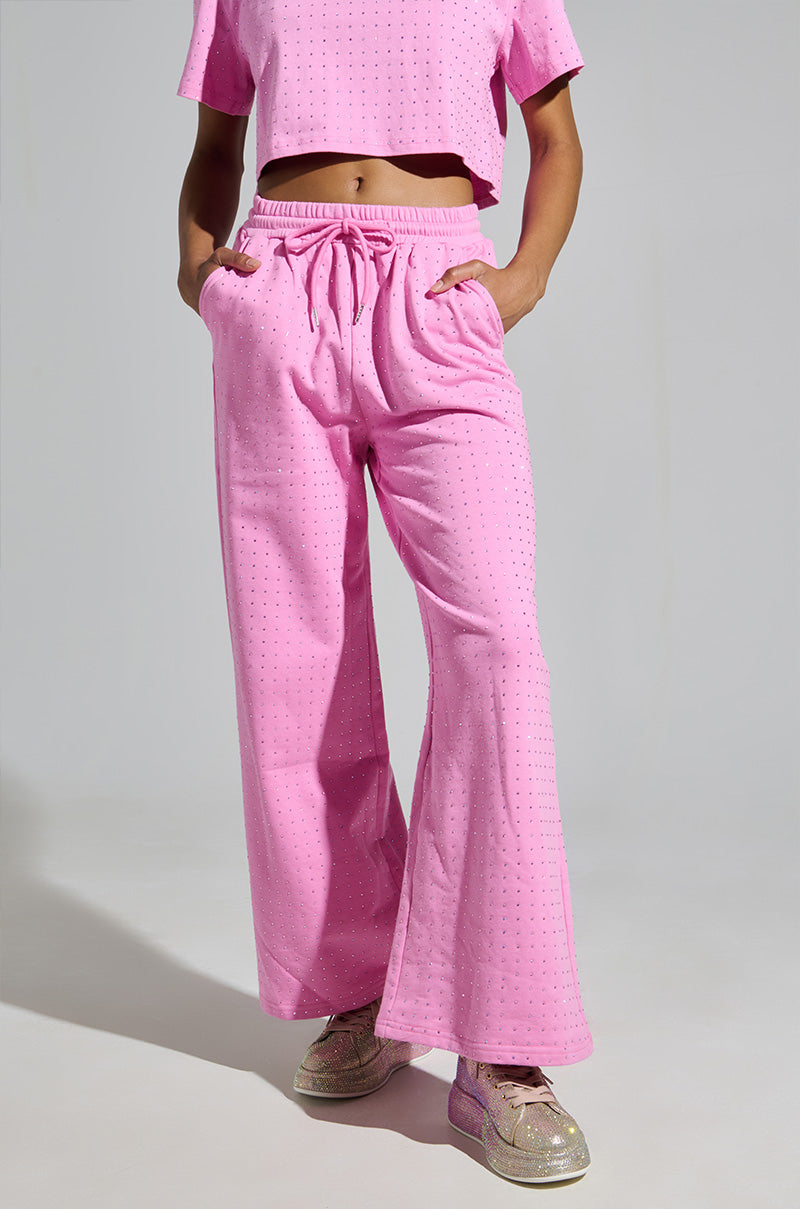 AZALEA WANG TANGY PINK OMBRE RHINESTONE SNEAKER