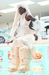 AZALEA WANG TAYTON BEIGE FUZZY FLAT KNEE HIGH BOOT