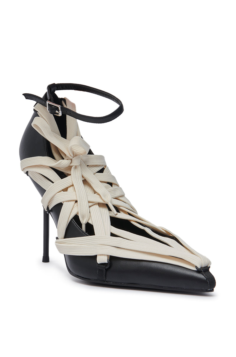 AZALEA WANG TELWONE LACES DETAIL PUMP