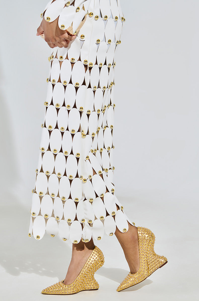 AZALEA WANG TERYN GOLD WEDGE PUMP