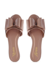 TIZZY NUDE BOW SLIP ON FLAT SANDAL