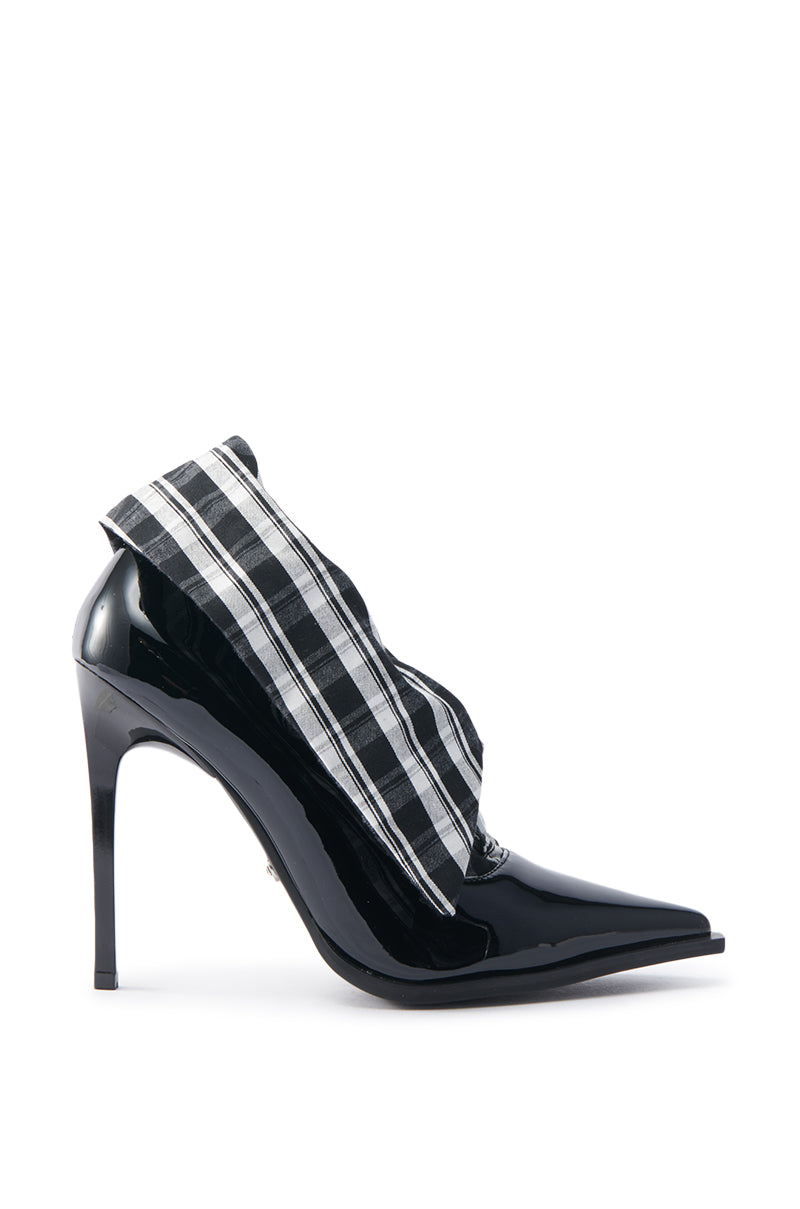 AZALEA WANG TLALLI BLACK COLLARED PUMP STILETTO