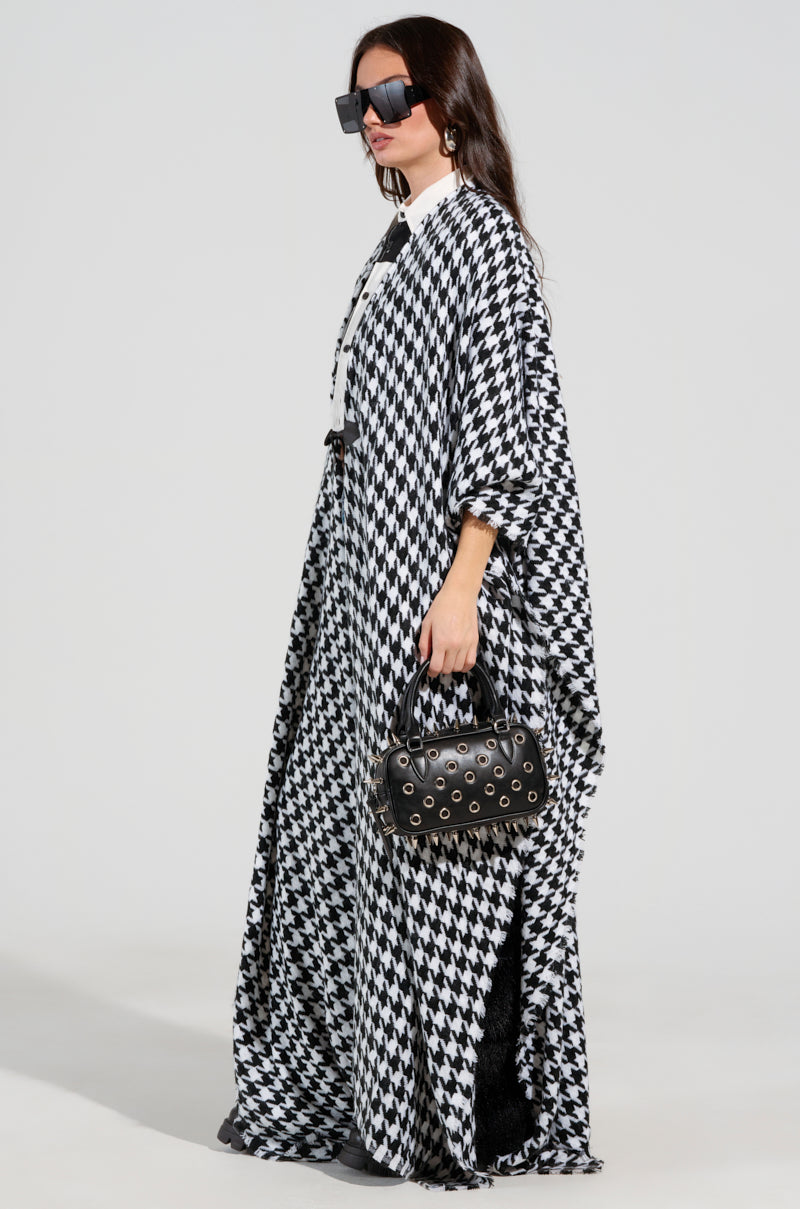 ELEVATED LIFE HOUNDSTOOTH PONCHO