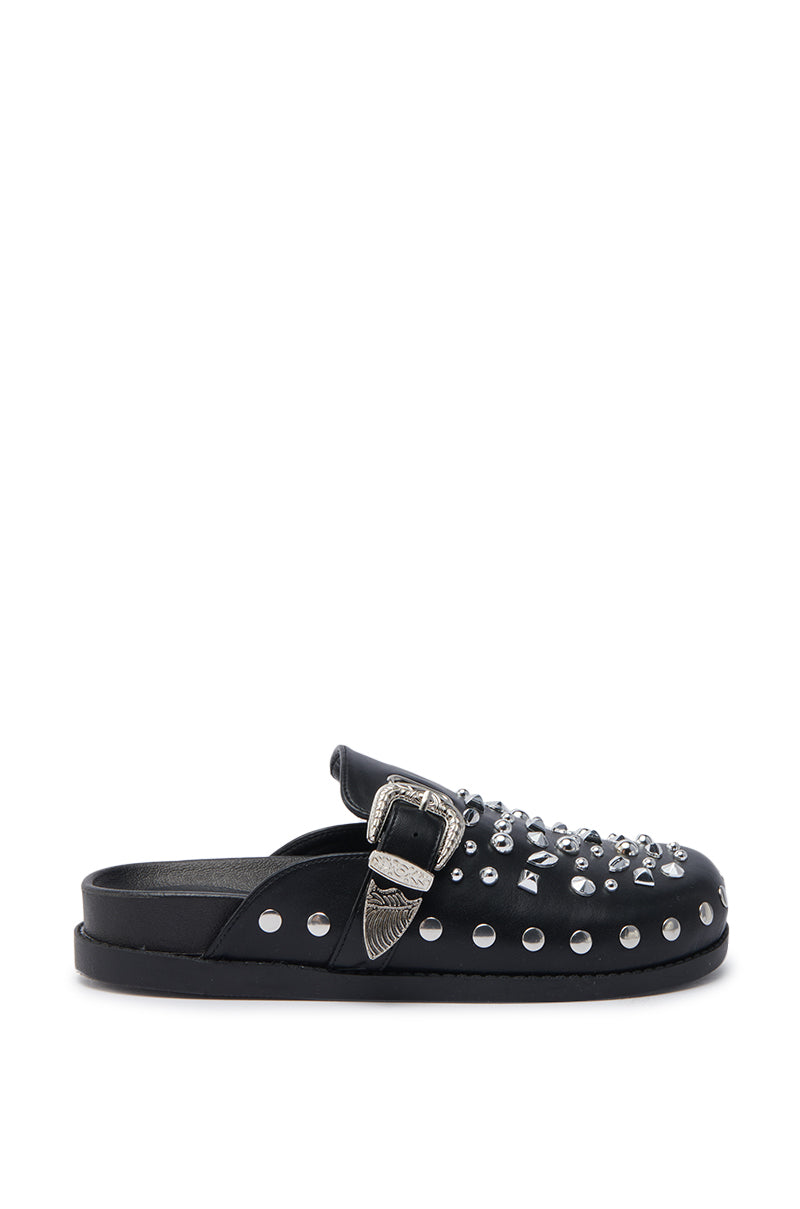 AZALEA WANG TURIN BLACK METAL EMBELLISHMENT FLAT