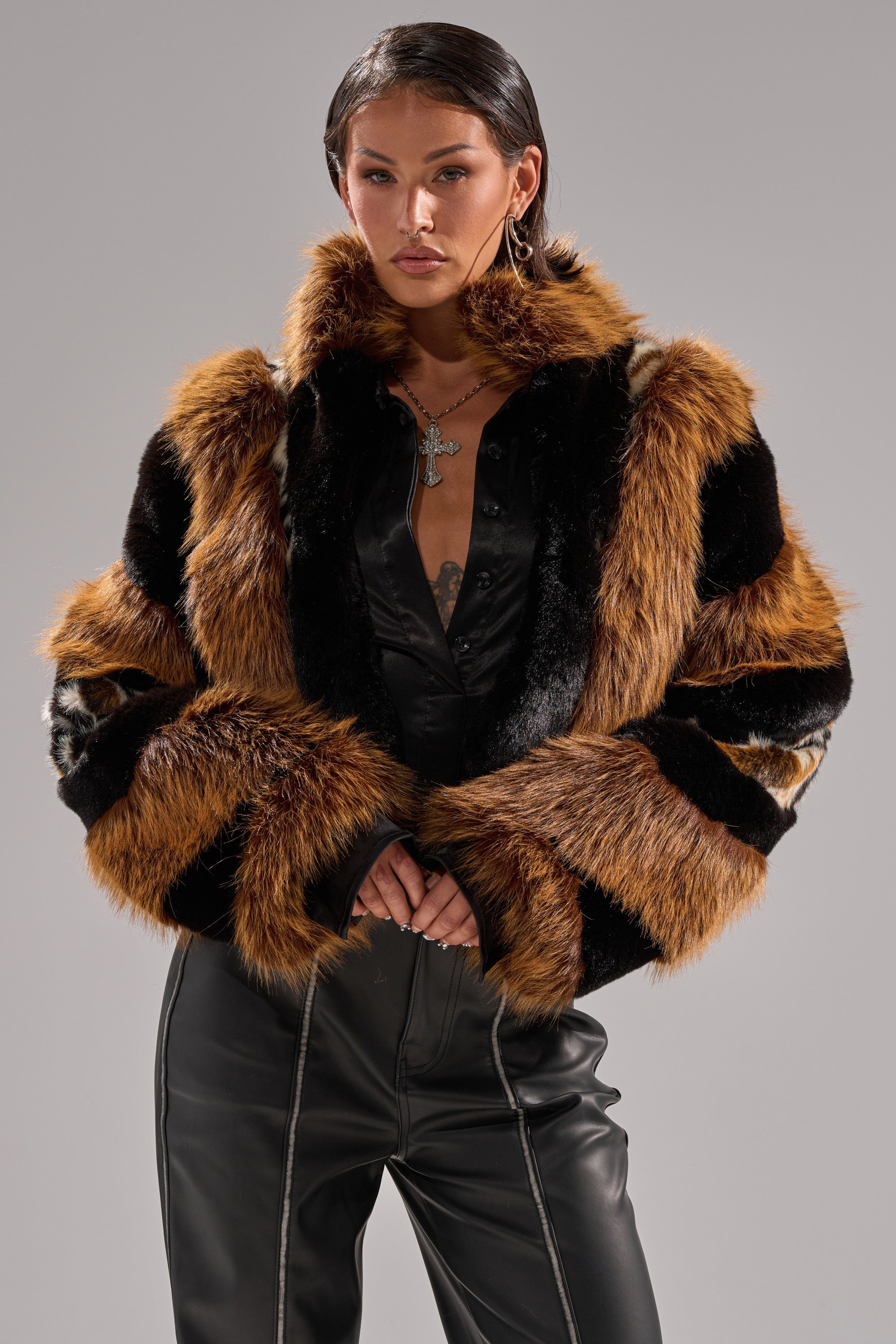 TWISTER PATCHWORK FAUX FUR