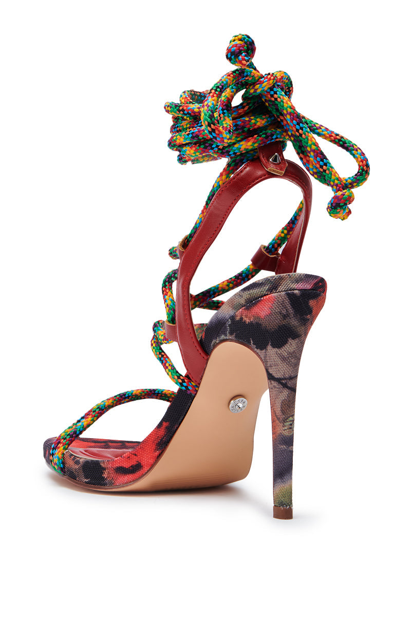 AZALEA WANG TZILLA MULTI COLOR ROPE STILETTO SANDAL