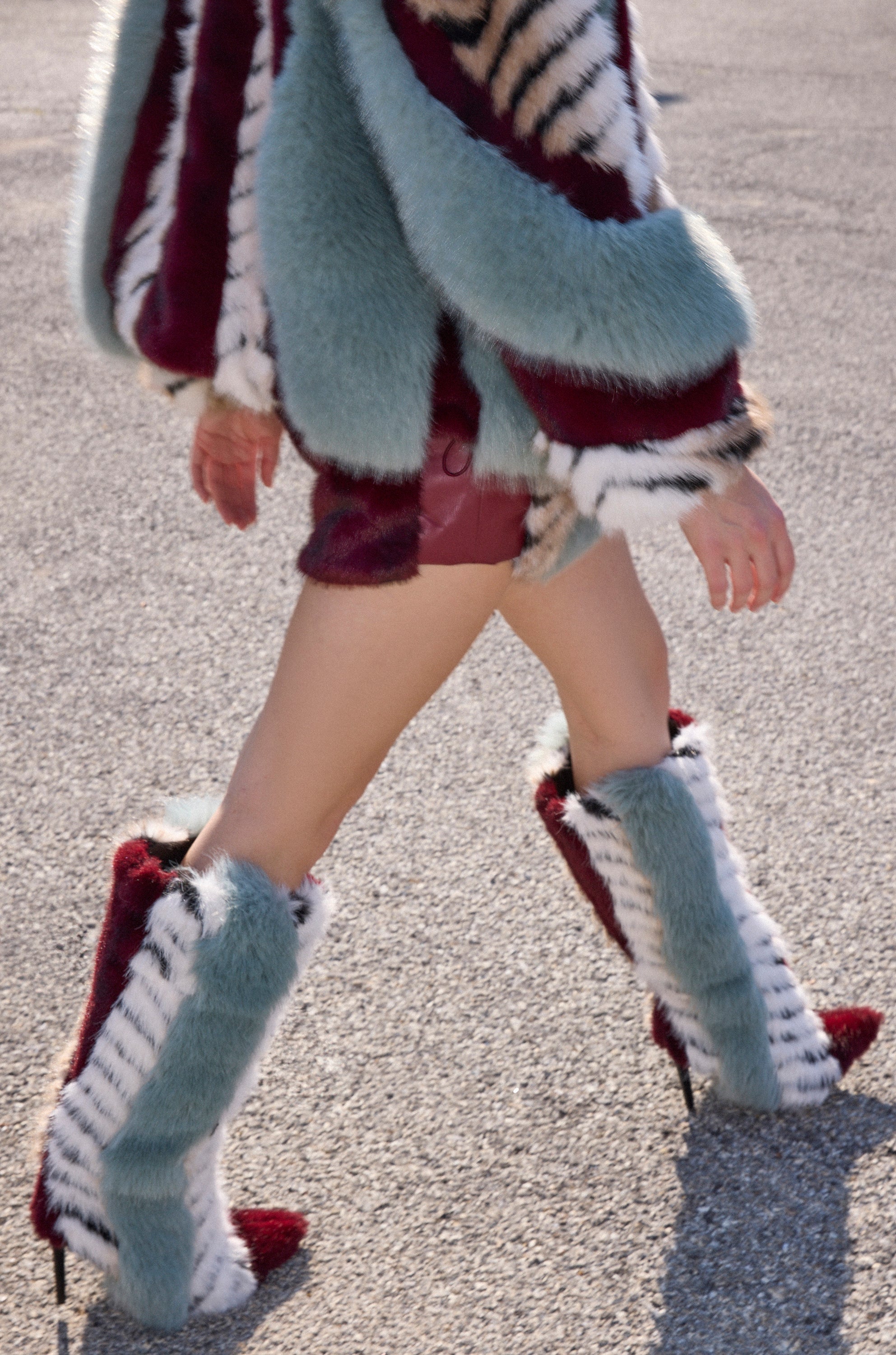 AZALEA WANG UPSELLA BLUE MULTI STILETTO BOOT