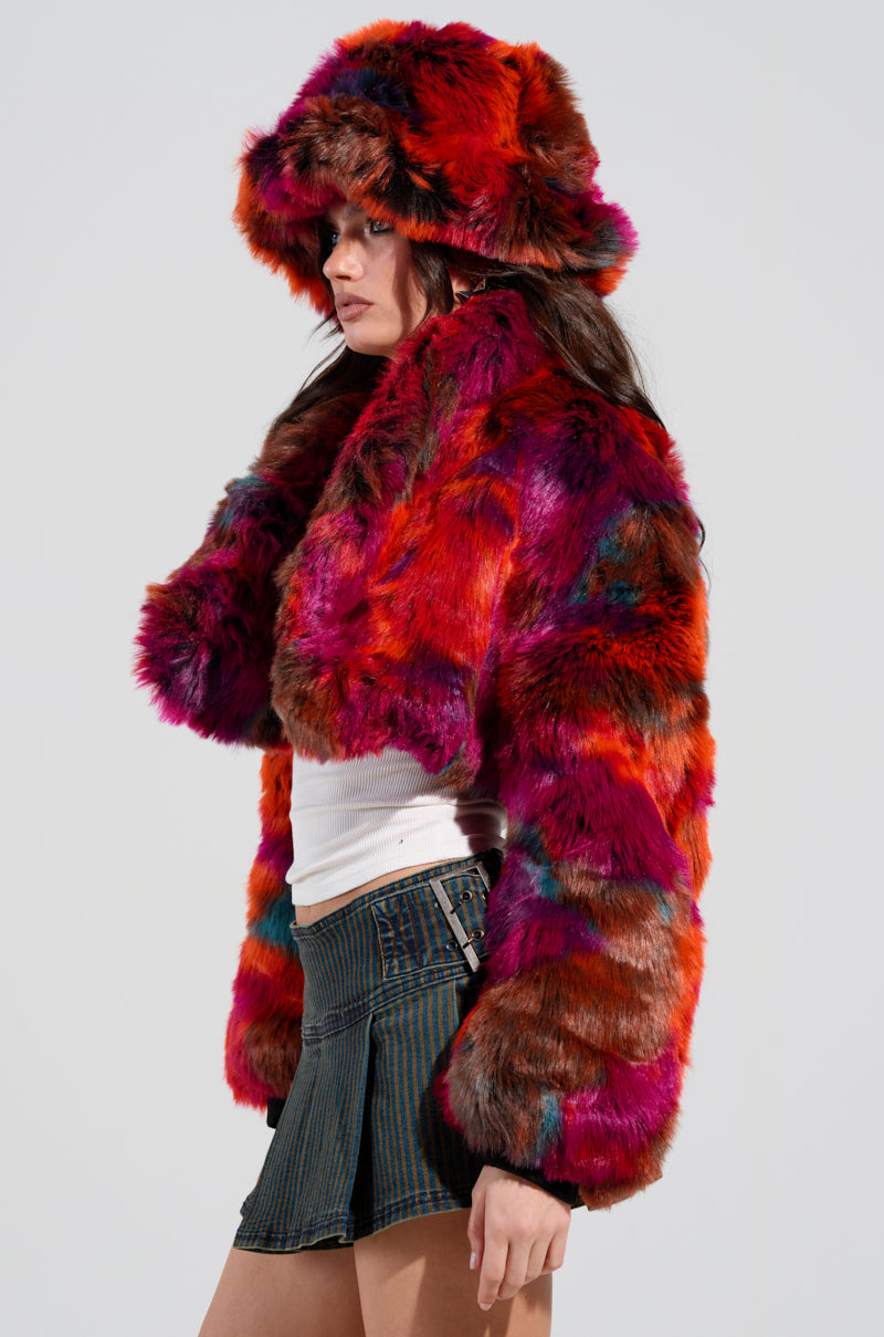 UPSETTER CROP FAUX FUR JACKET