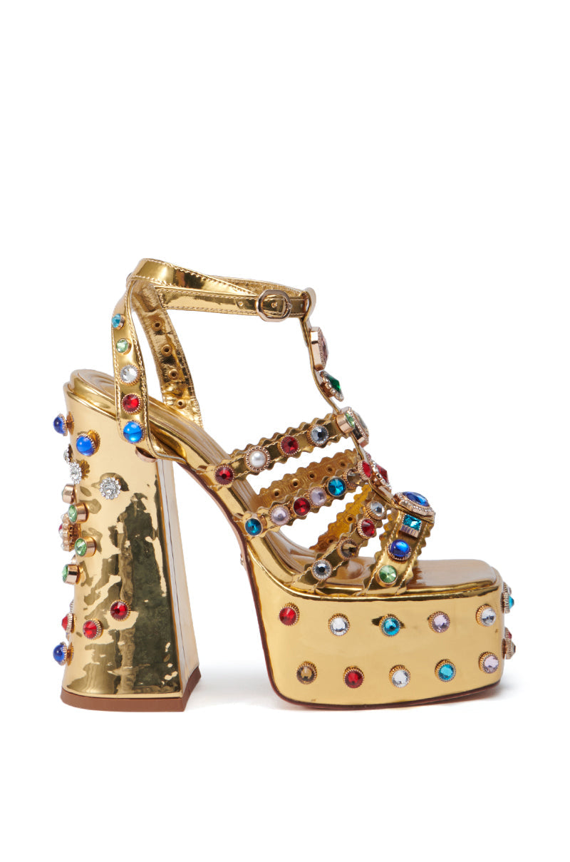 AZALEA WANG VIANNI GOLD CHUNKY SANDAL