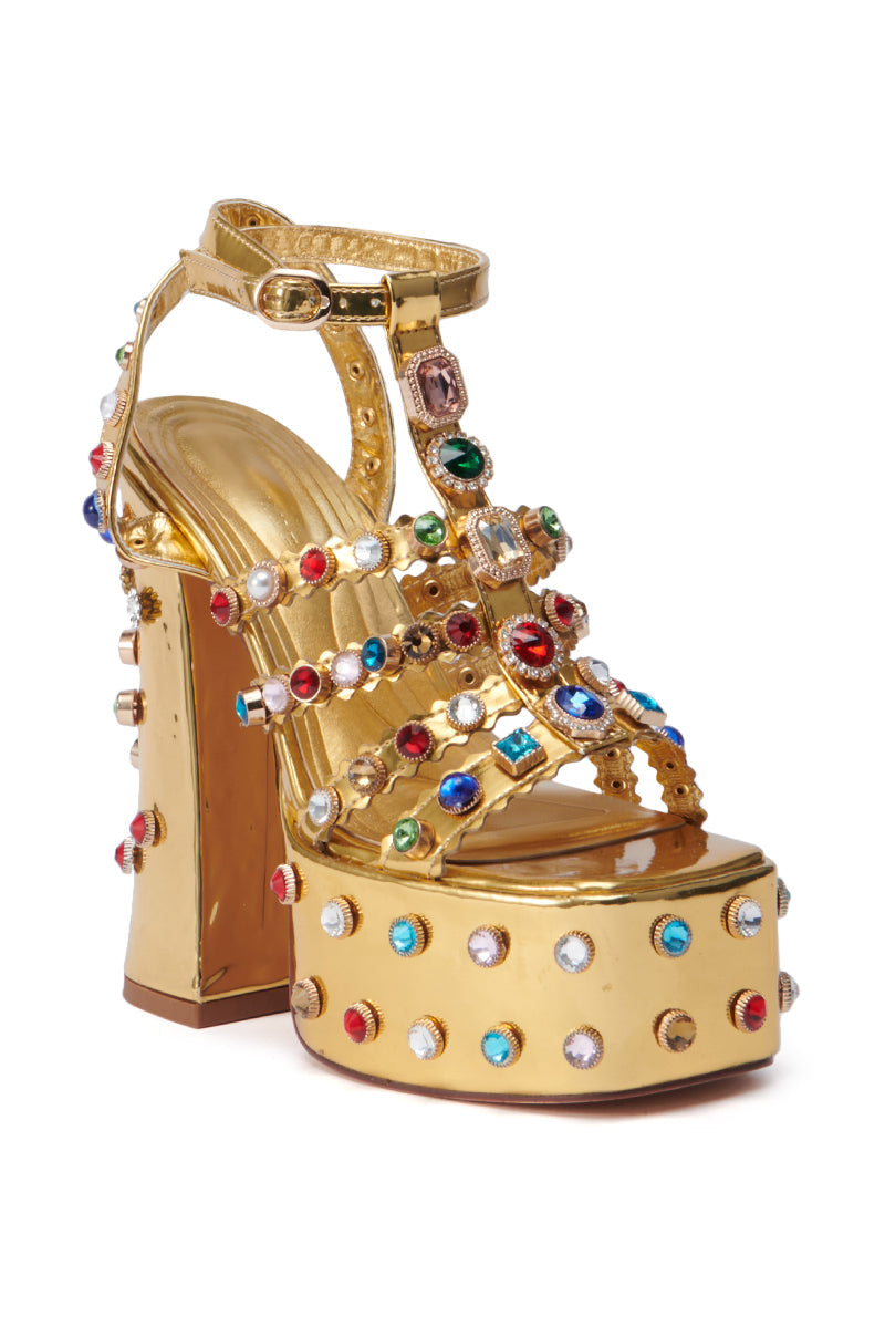 AZALEA WANG VIANNI GOLD CHUNKY SANDAL