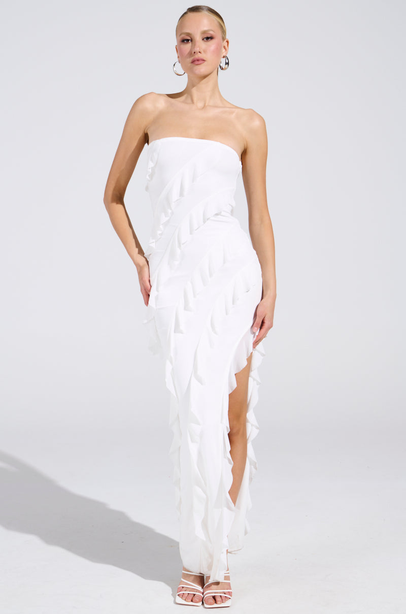 ELLA MESH TUBE DRESS IN WHITE