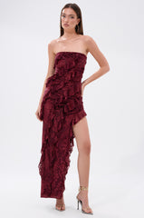 WHERE WE GOIN VELVET BURNOUT MIDI DRESS