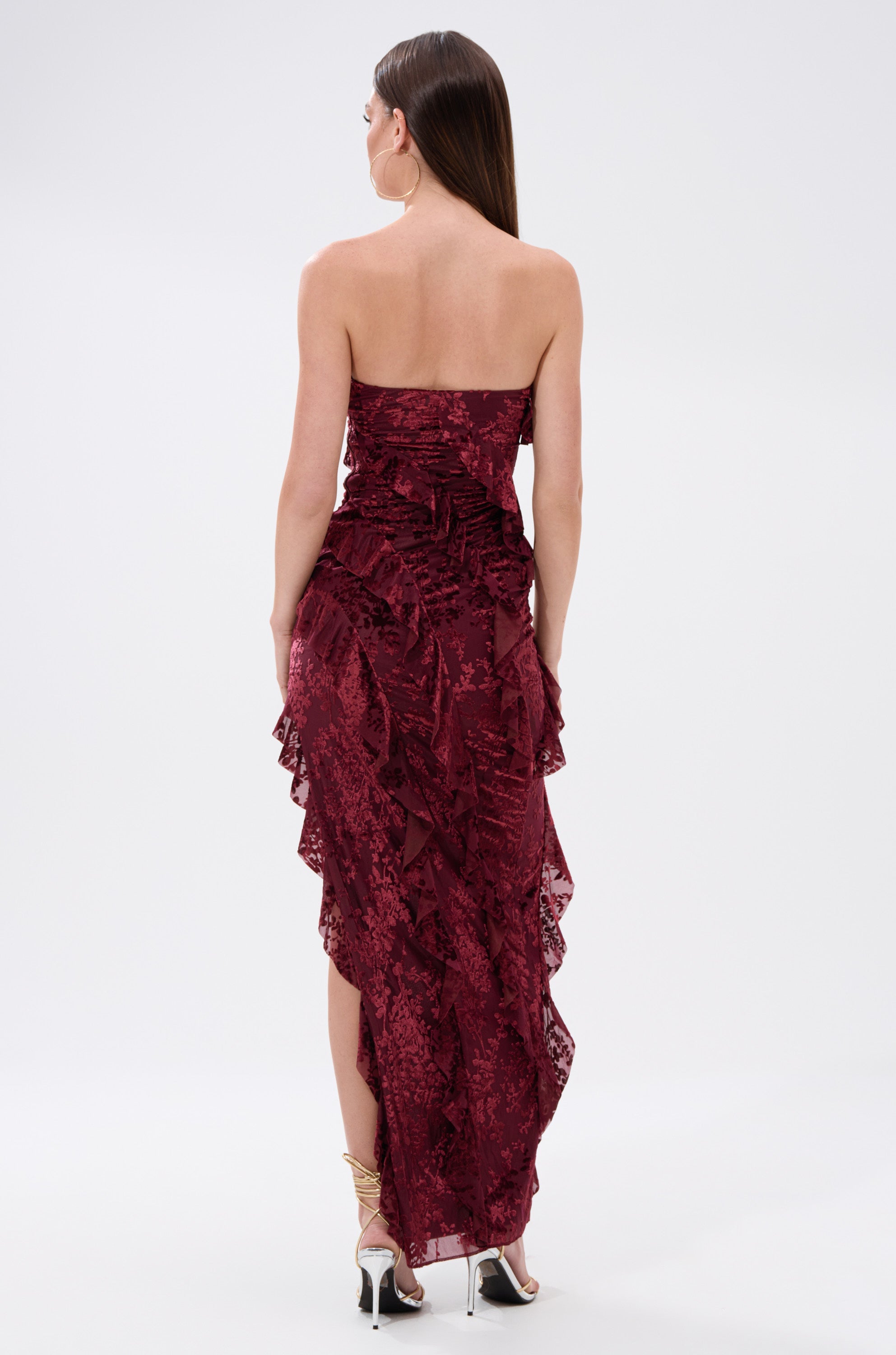 WHERE WE GOIN VELVET BURNOUT MIDI DRESS