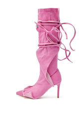 AZALEA WANG VILLAREAL PINK STRAPPY BOOT