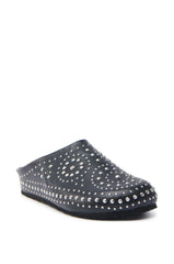 AZALEA WANG WEBSTON BLACK STUDDED MULE
