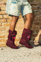 AZALEA WANG WERET PLUM FLAT BOOTIE