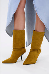 AZALEA WANG WINDING OLIVE STILETTO BOOTIE