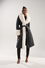 SNOW BUNNY FUR TRIM TRENCH