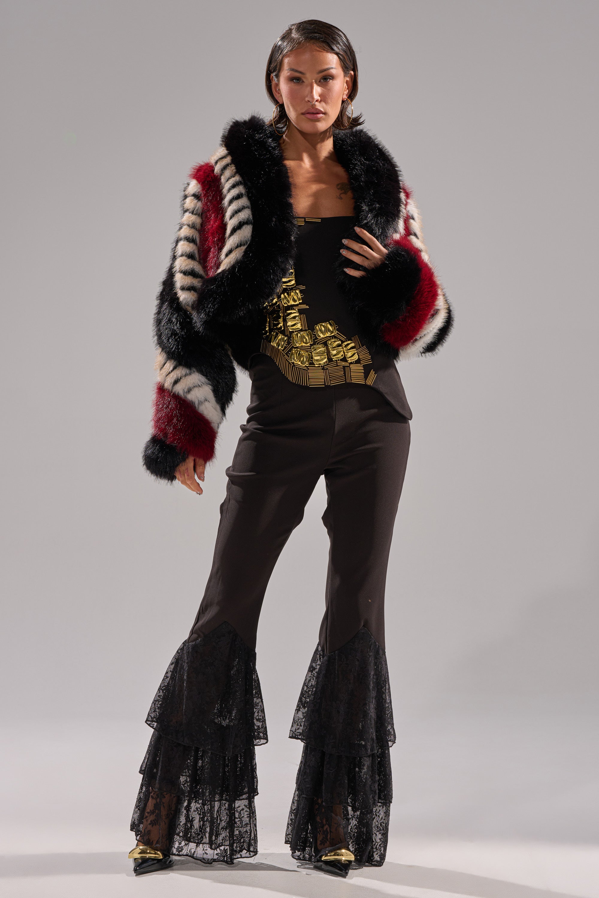 HARD TO FIND PANELED FAUX FUR