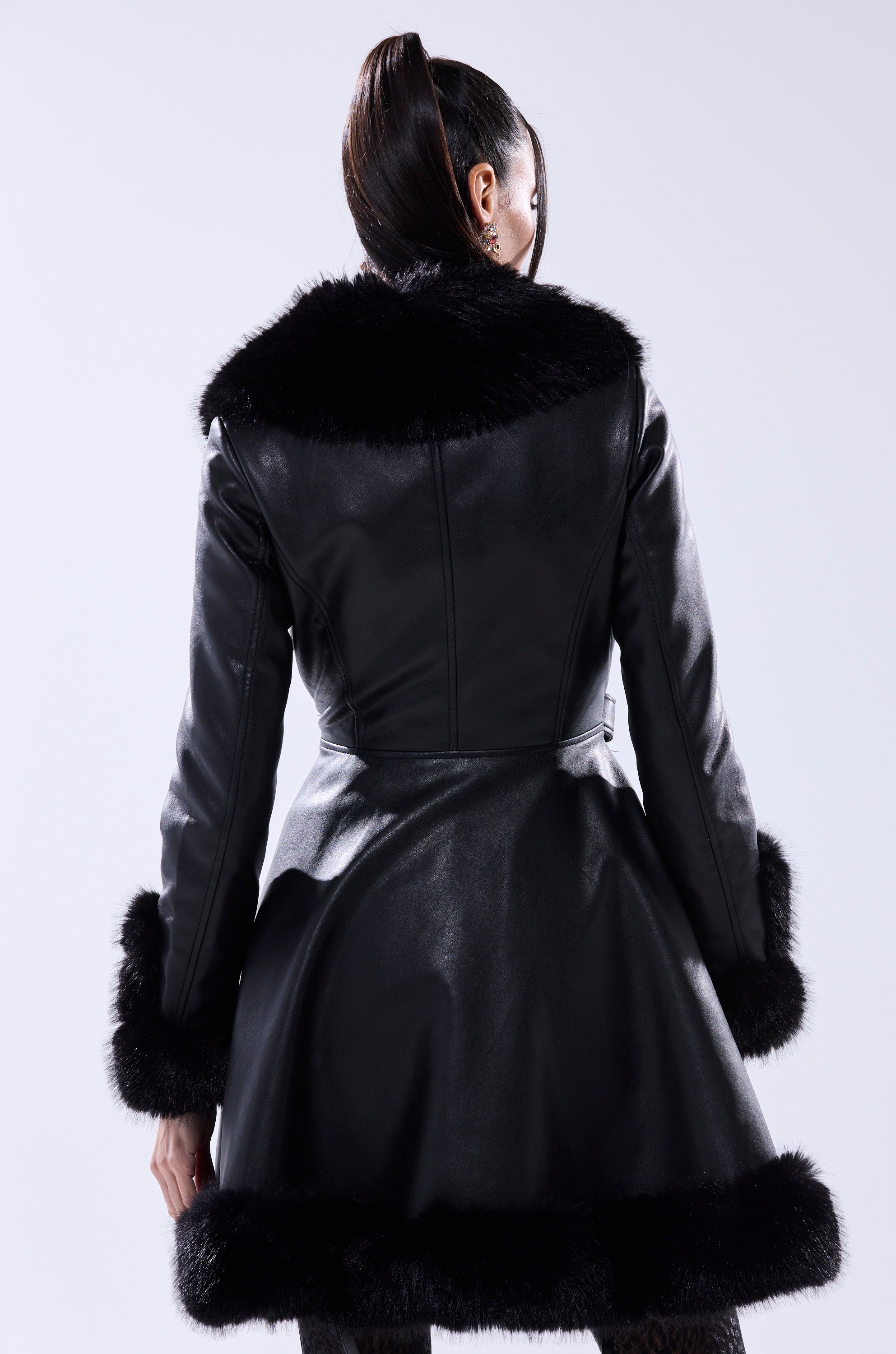ADRIENNE FUR TRIM COAT