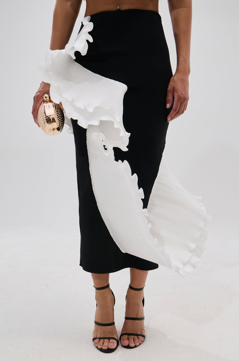 FASHION ICON RUFFLE BANDAGE MAXI SKIRT