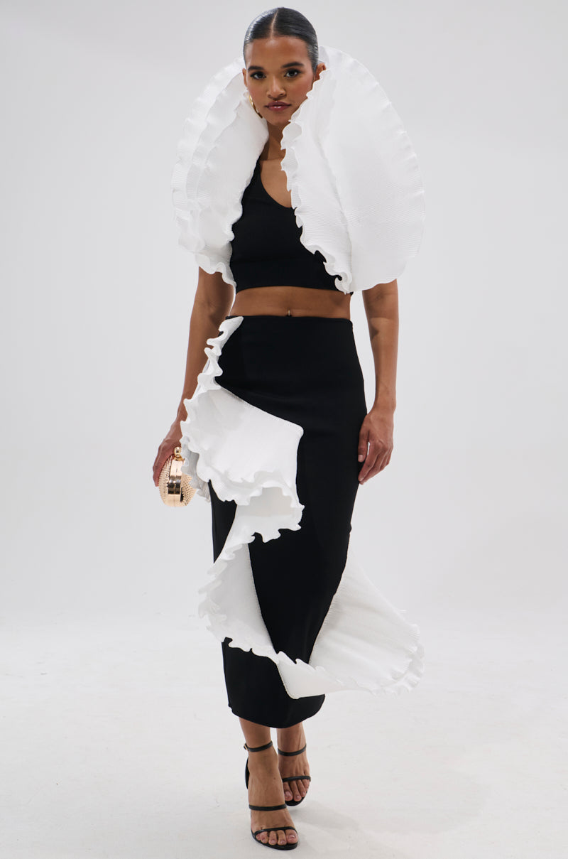 FASHION ICON RUFFLE BANDAGE BLOUSE